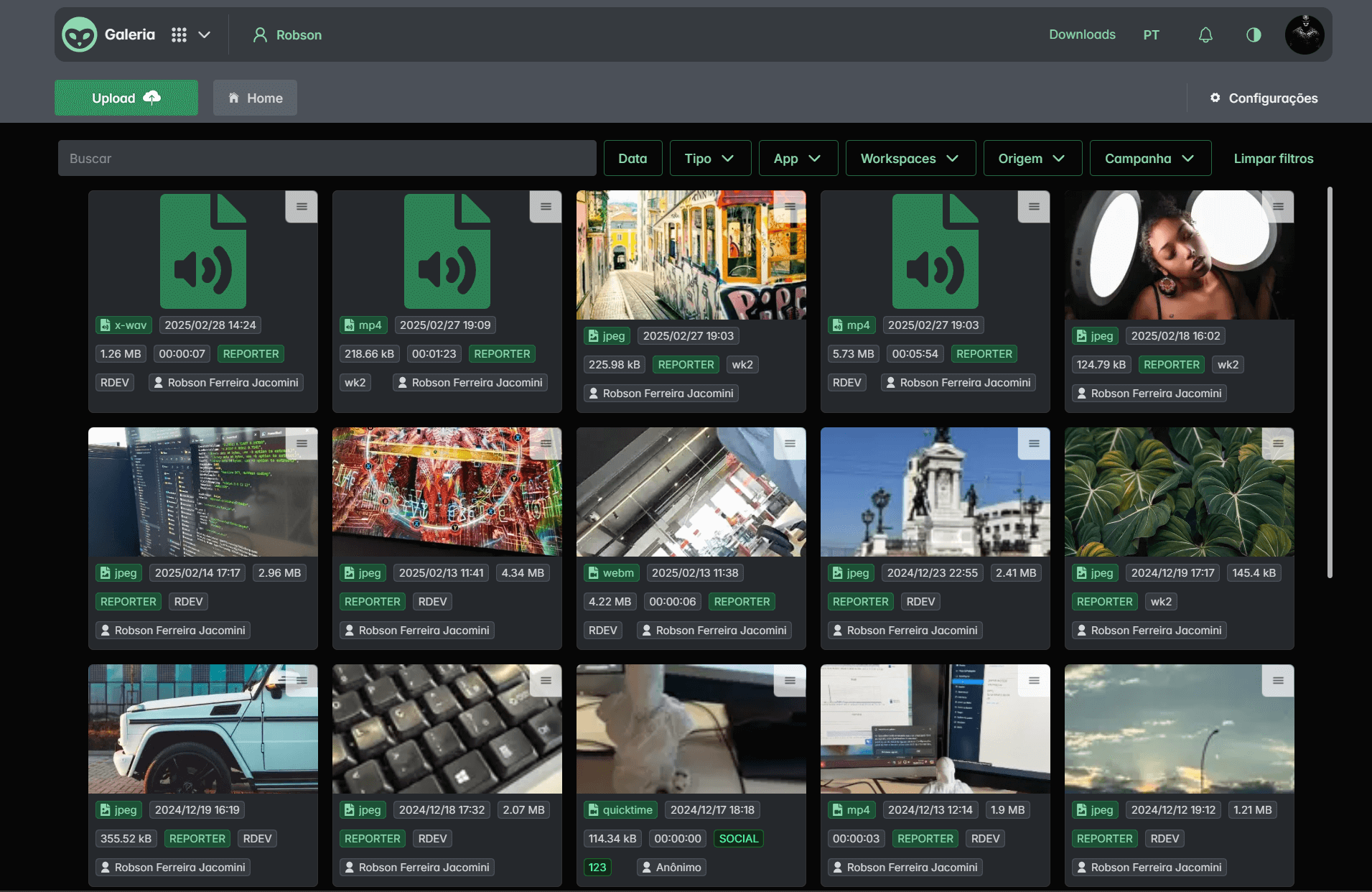 Página de Inicio de la Galería